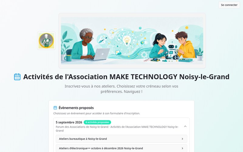 Aperçu du site Événements MAKE TECHNOLOGY