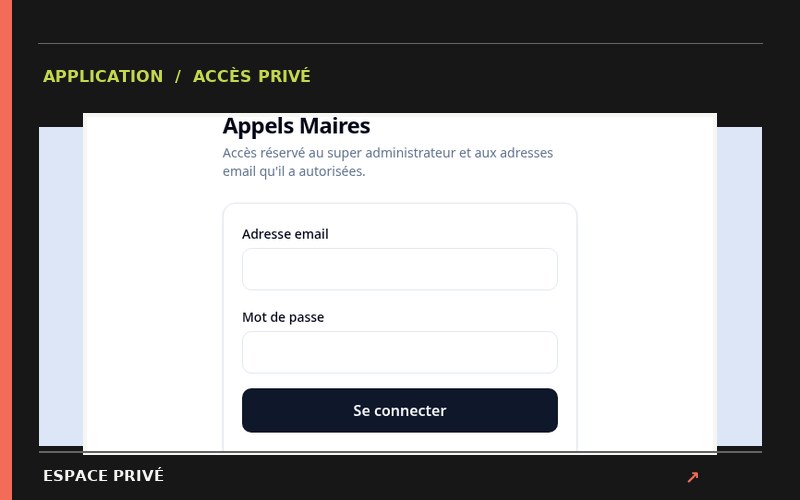 Aperçu du site Appels Maires