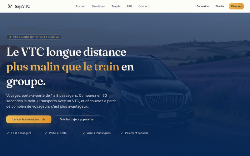 Aperçu du site SAJA VTC